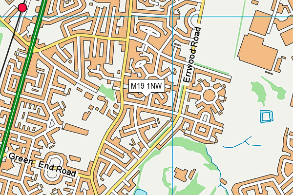 M19 1NW map - OS VectorMap District (Ordnance Survey)