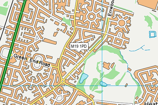 M19 1PD map - OS VectorMap District (Ordnance Survey)