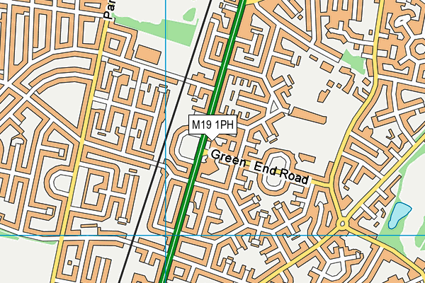 M19 1PH map - OS VectorMap District (Ordnance Survey)