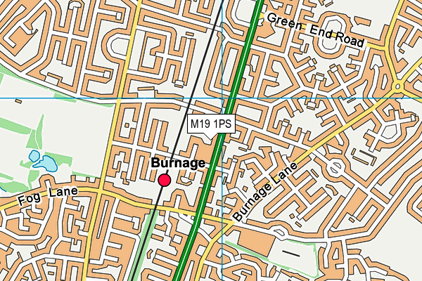 M19 1PS map - OS VectorMap District (Ordnance Survey)