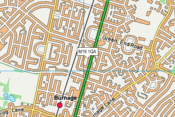 M19 1QA map - OS VectorMap District (Ordnance Survey)