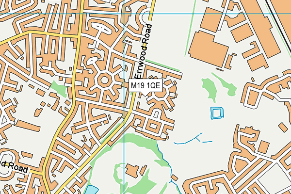 M19 1QE map - OS VectorMap District (Ordnance Survey)