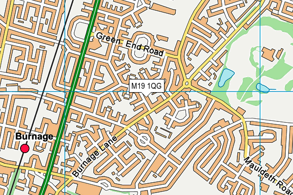 M19 1QG map - OS VectorMap District (Ordnance Survey)