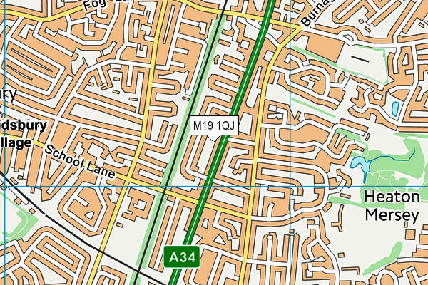 M19 1QJ map - OS VectorMap District (Ordnance Survey)