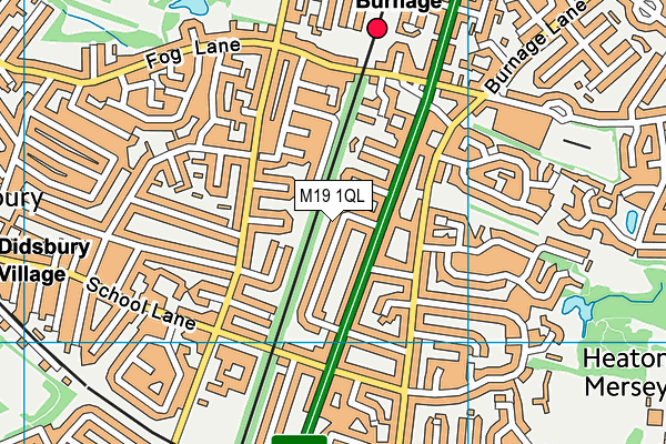 M19 1QL map - OS VectorMap District (Ordnance Survey)