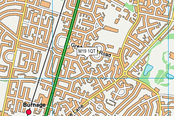 M19 1QT map - OS VectorMap District (Ordnance Survey)