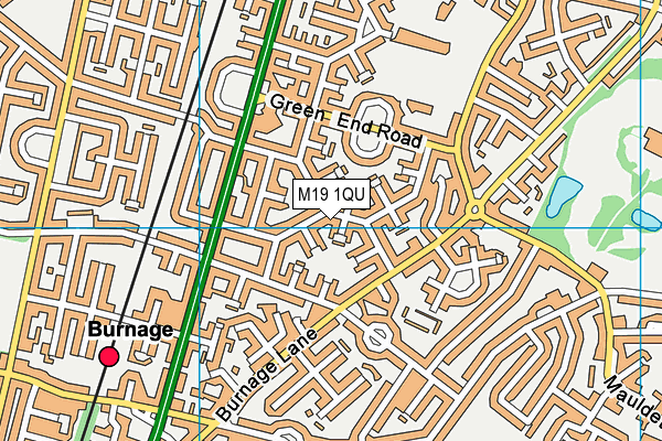 M19 1QU map - OS VectorMap District (Ordnance Survey)