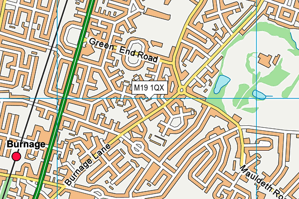 M19 1QX map - OS VectorMap District (Ordnance Survey)