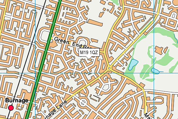 M19 1QZ map - OS VectorMap District (Ordnance Survey)