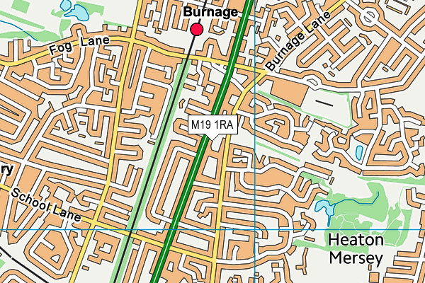 M19 1RA map - OS VectorMap District (Ordnance Survey)