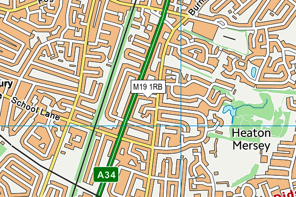 M19 1RB map - OS VectorMap District (Ordnance Survey)