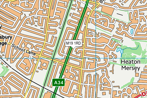 M19 1RD map - OS VectorMap District (Ordnance Survey)