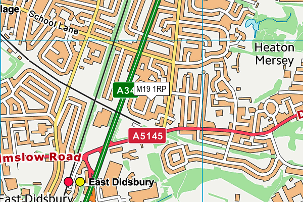 M19 1RP map - OS VectorMap District (Ordnance Survey)