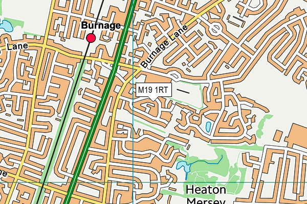 M19 1RT map - OS VectorMap District (Ordnance Survey)