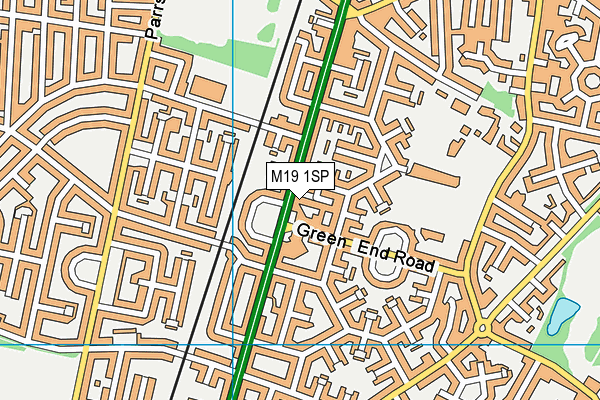 M19 1SP map - OS VectorMap District (Ordnance Survey)