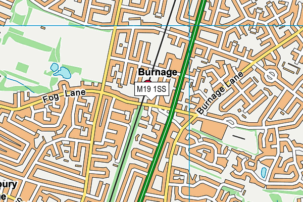 M19 1SS map - OS VectorMap District (Ordnance Survey)