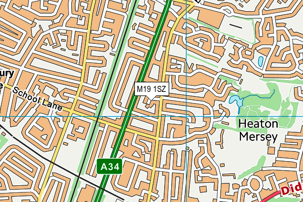 M19 1SZ map - OS VectorMap District (Ordnance Survey)