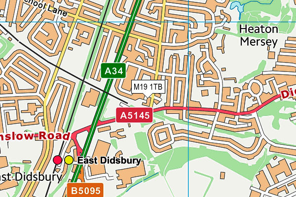 M19 1TB map - OS VectorMap District (Ordnance Survey)