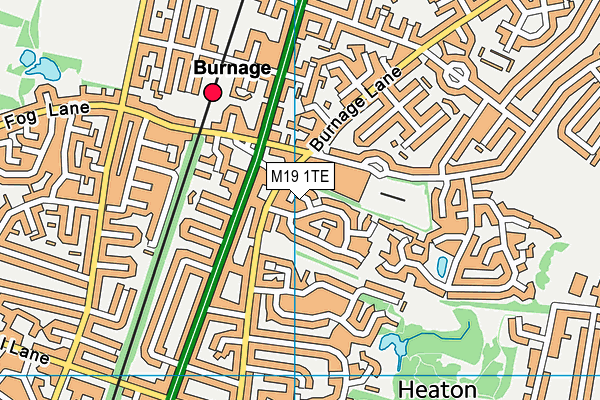 M19 1TE map - OS VectorMap District (Ordnance Survey)