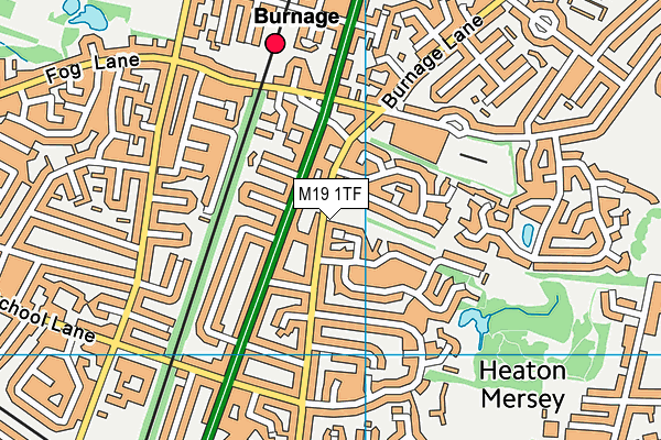 M19 1TF map - OS VectorMap District (Ordnance Survey)