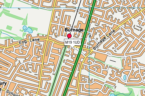 M19 1UD map - OS VectorMap District (Ordnance Survey)