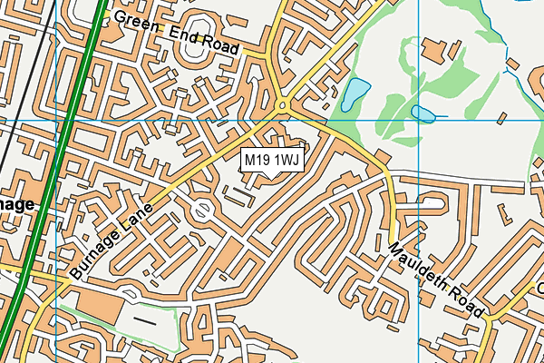 M19 1WJ map - OS VectorMap District (Ordnance Survey)