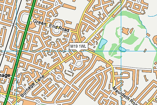 M19 1WL map - OS VectorMap District (Ordnance Survey)