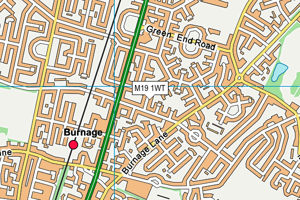 M19 1WT map - OS VectorMap District (Ordnance Survey)