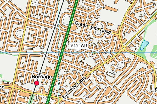 M19 1WU map - OS VectorMap District (Ordnance Survey)