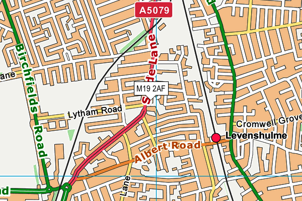 M19 2AF map - OS VectorMap District (Ordnance Survey)