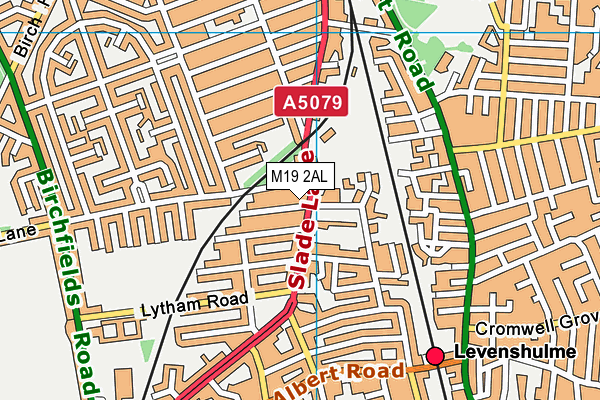 M19 2AL map - OS VectorMap District (Ordnance Survey)