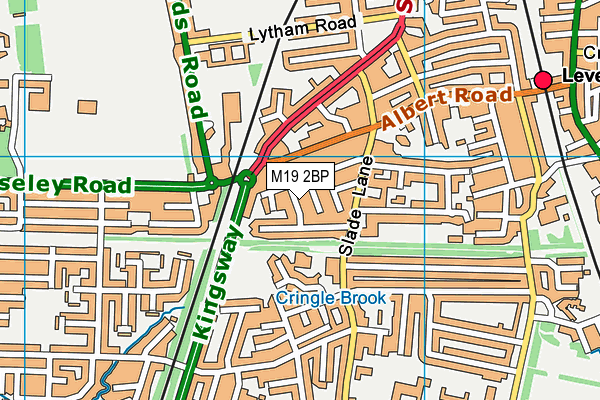 M19 2BP map - OS VectorMap District (Ordnance Survey)