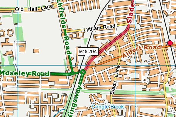 M19 2DA map - OS VectorMap District (Ordnance Survey)