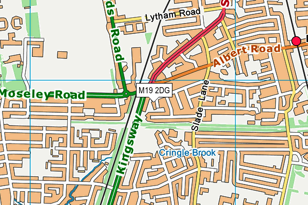 M19 2DG map - OS VectorMap District (Ordnance Survey)