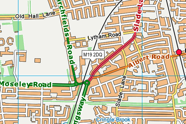 M19 2DQ map - OS VectorMap District (Ordnance Survey)