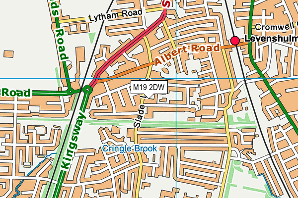 M19 2DW map - OS VectorMap District (Ordnance Survey)