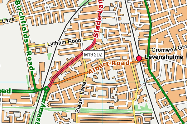M19 2DZ map - OS VectorMap District (Ordnance Survey)
