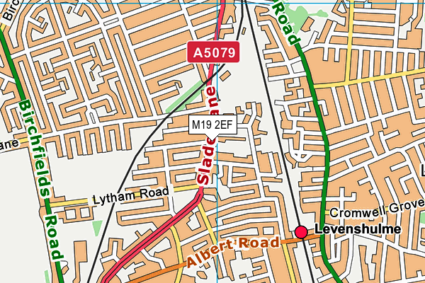 M19 2EF map - OS VectorMap District (Ordnance Survey)