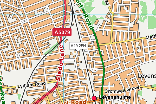 M19 2FH map - OS VectorMap District (Ordnance Survey)