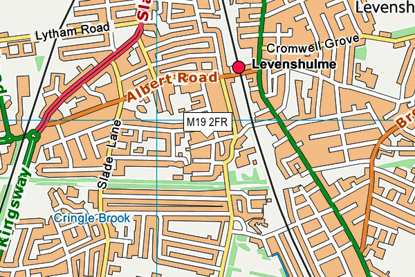 M19 2FR map - OS VectorMap District (Ordnance Survey)