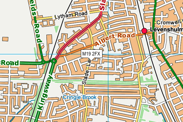M19 2FX map - OS VectorMap District (Ordnance Survey)
