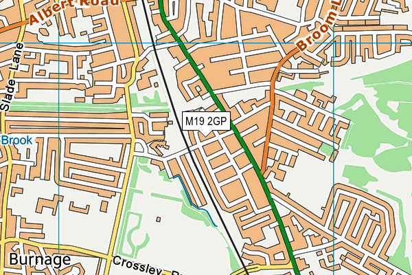 M19 2GP map - OS VectorMap District (Ordnance Survey)