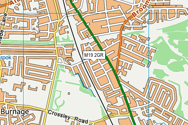 M19 2GR map - OS VectorMap District (Ordnance Survey)