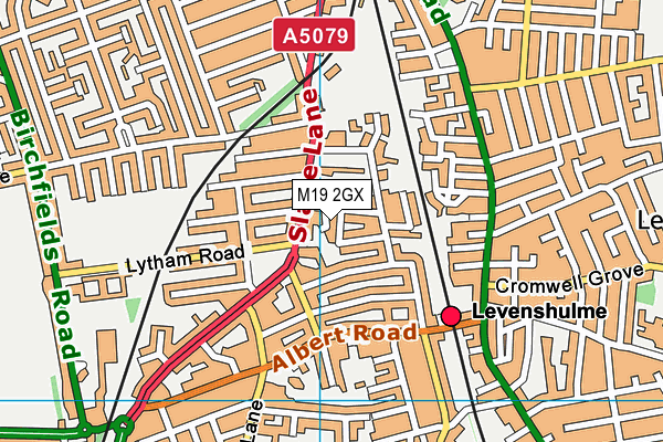 M19 2GX map - OS VectorMap District (Ordnance Survey)