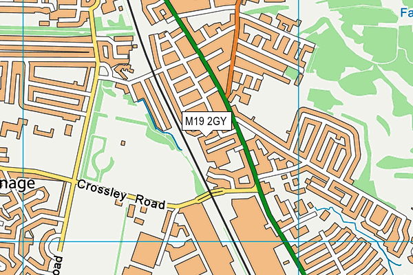 M19 2GY map - OS VectorMap District (Ordnance Survey)