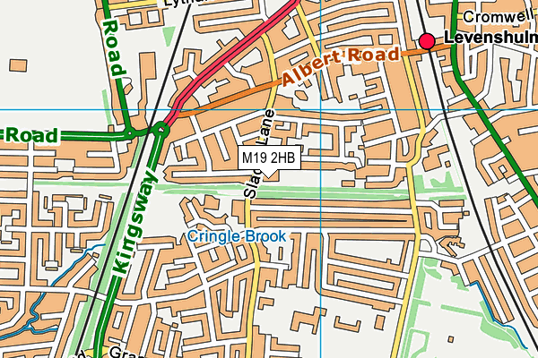 M19 2HB map - OS VectorMap District (Ordnance Survey)