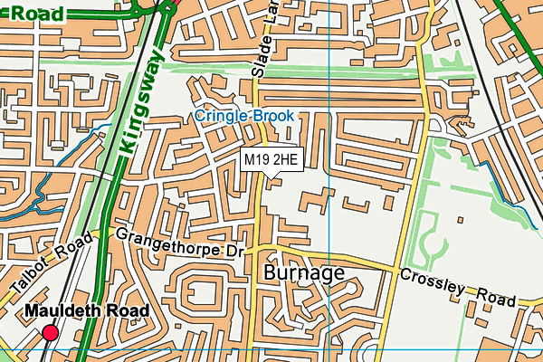 M19 2HE map - OS VectorMap District (Ordnance Survey)