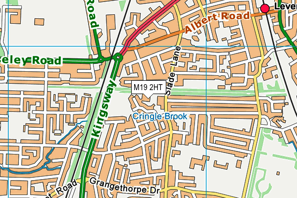 Cringle Brook Primary School map (M19 2HT) - OS VectorMap District (Ordnance Survey)