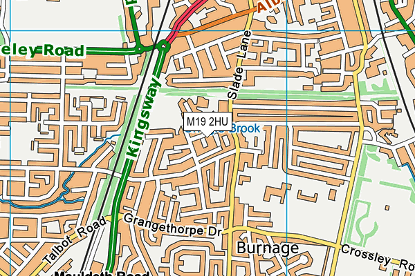 M19 2HU map - OS VectorMap District (Ordnance Survey)