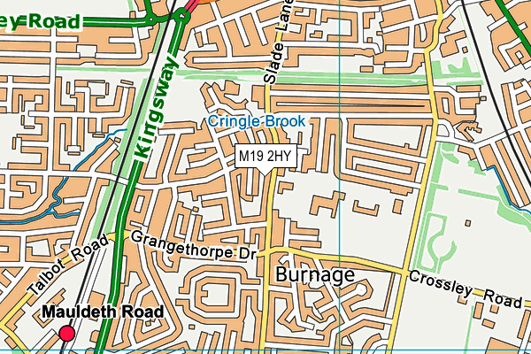 M19 2HY map - OS VectorMap District (Ordnance Survey)